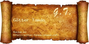 Götter Tamás névjegykártya